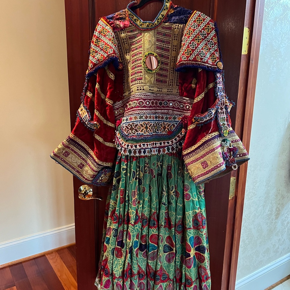 Multicolor Ethnic Vintage Afghan Maxi Clothes